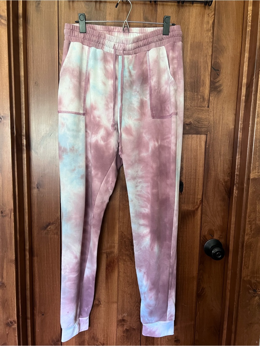 Zella Pink & White Tie-Dye Jogger Pants